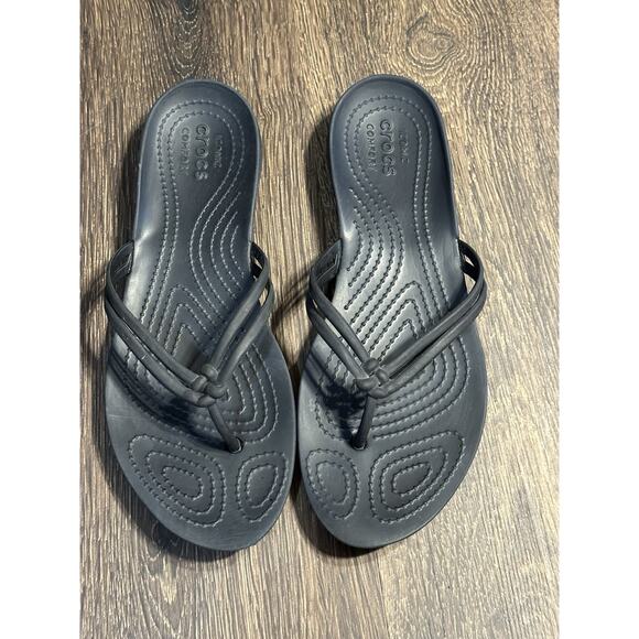 CROCS Shoes - Crocs Isabella Black Flip Flop Thong Womens Size 8